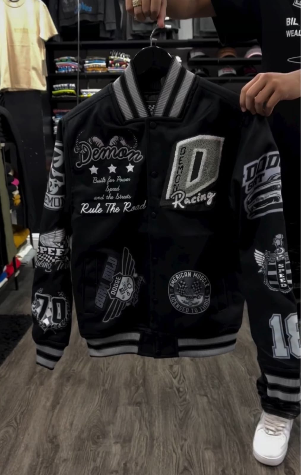 10 Piezas Chamarras Varsity Demon Racing