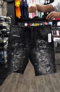 10 Piezas Bermudas Black Distressed