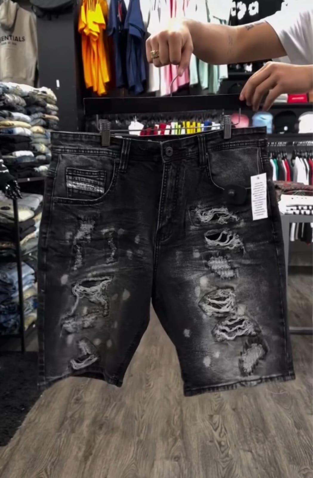 10 Piezas Bermudas Black Distressed